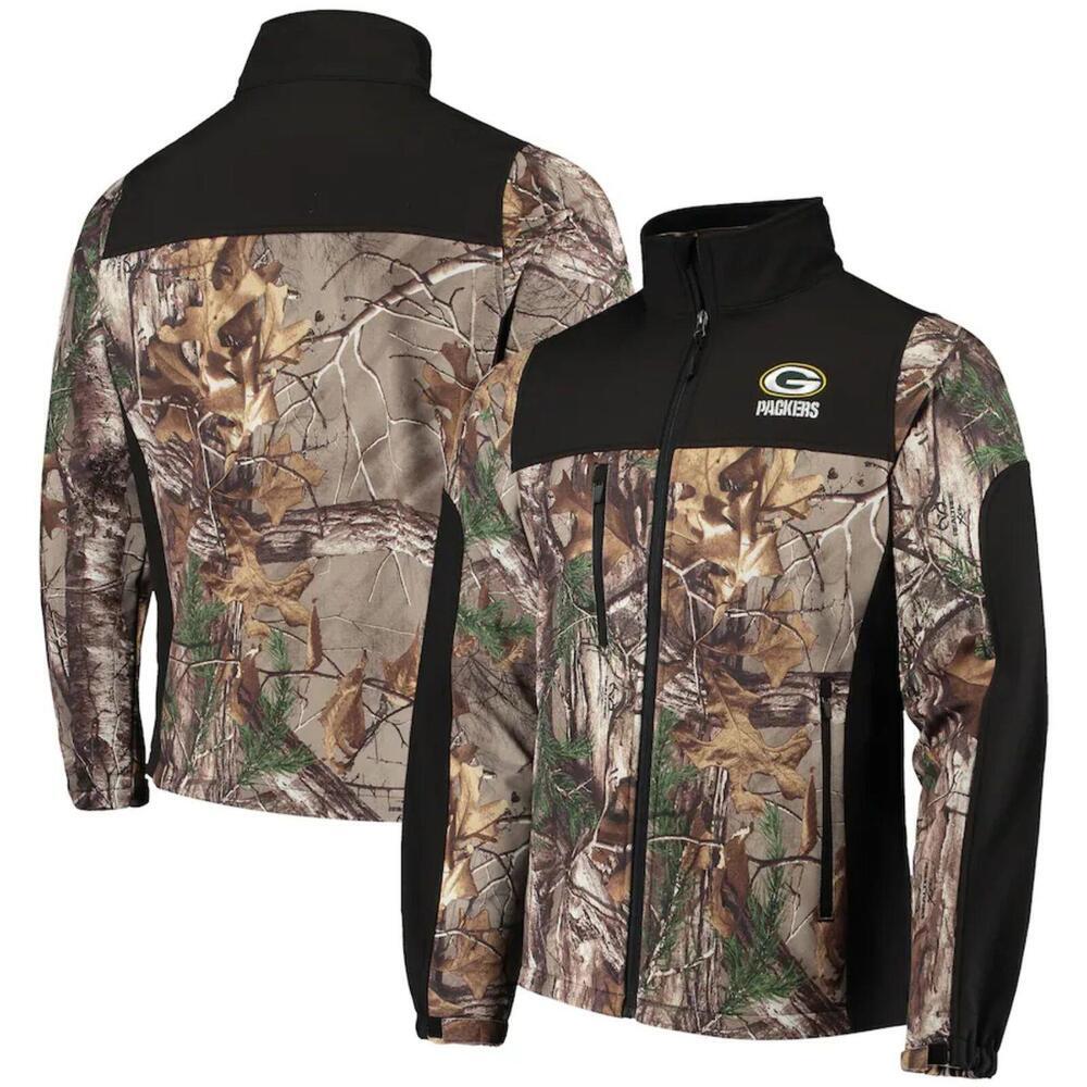 Green Bay Packers Dunbrooke Hunter Softshell Full-Zip Jacket  Realtree camo 3XL